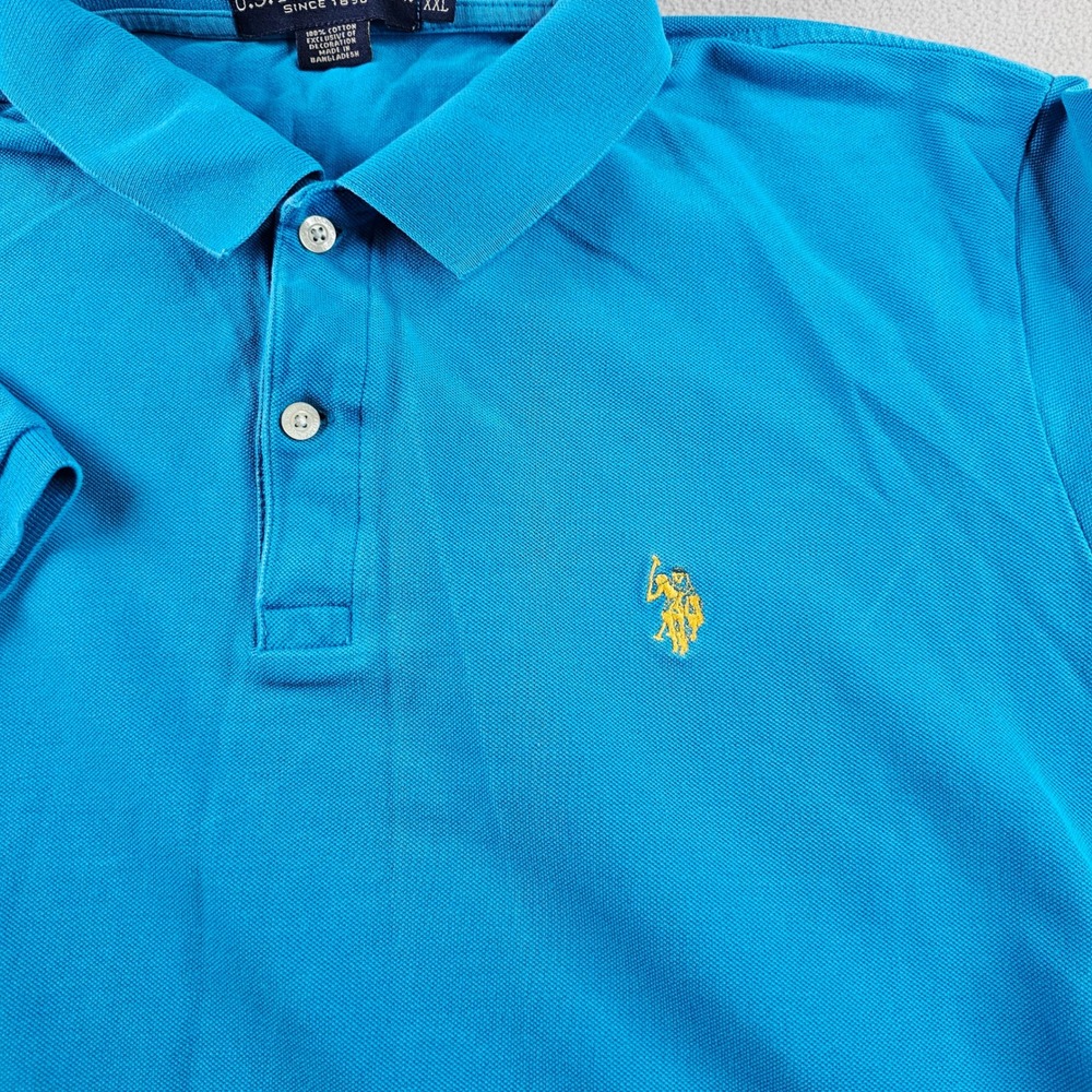 US Polo Assn Short Sleeve Polo Shirt Mens Size XXL Blue Classic‎ Fit - Picture 8 of 10
